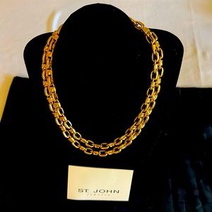 Gorgeous St John gold plated double strand necklace